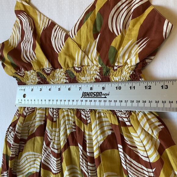 Speed Control Women Dress M Yellow Geometric Sundress Sleeveless Knee Length - Picture 5 of 10